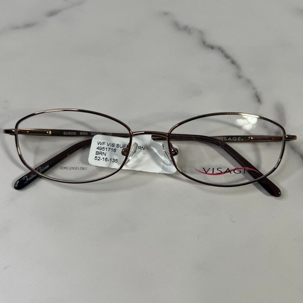 VISAGE  Eyeglass Suede Brown Frames  52-16-135 Glasses $68 MSRP